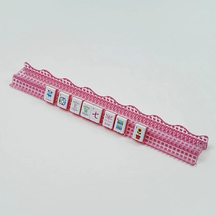Grid Pattern Acrylic Magnetic Mahjong Racks with Wavy Edges - Image 3