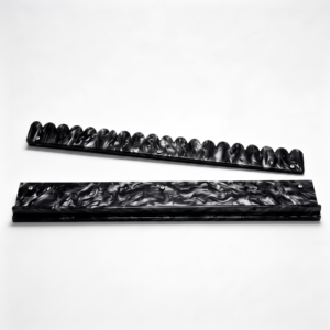 Black Storm Tortoiseshell Acrylic Mahjong Tile Rack Set (4) — Scalloped Edge & Magnetic Pushers