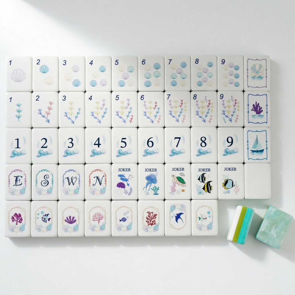 Tropical Balad Ocean-Inspired Mahjong Tiles - Image 2