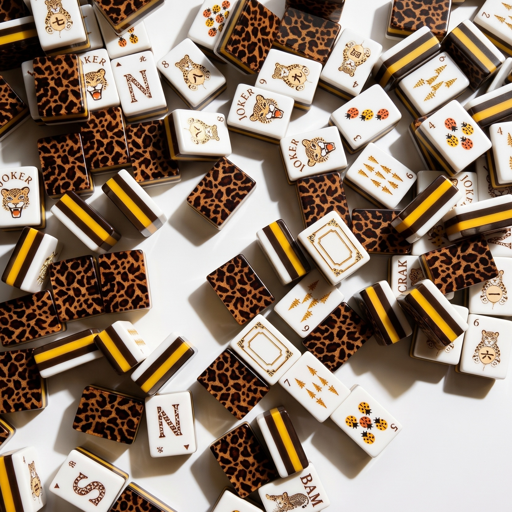 Safari Leopard American Mahjong Set — 160 Hand-Painted Acrylic Tiles - Image 3