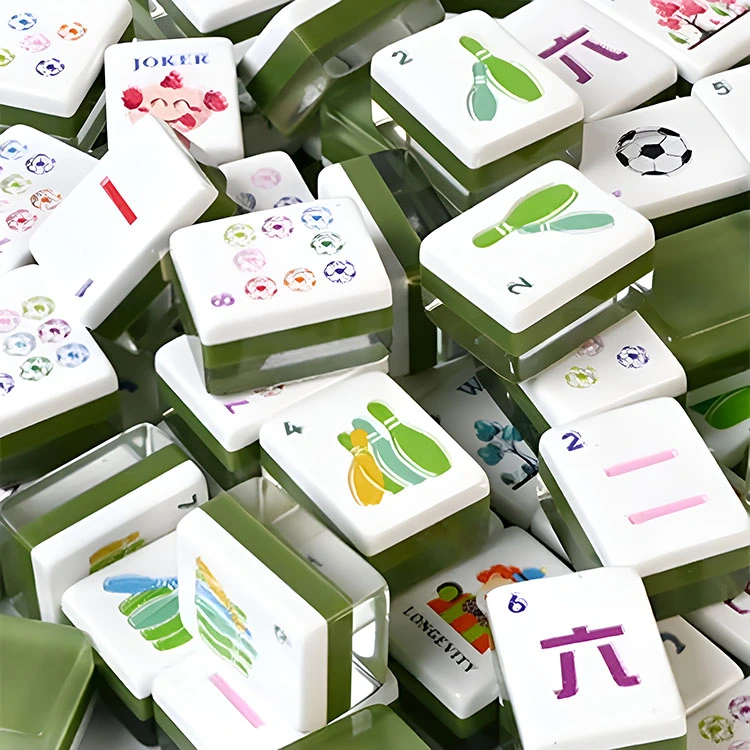 Olive Tactical Acrylic Mahjong Tiles – 160-Piece Set