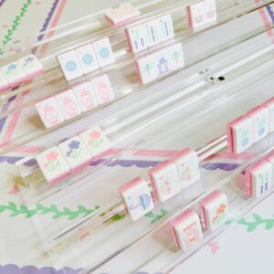 Luxury Clear Acrylic Double Mahjong Racks with Magnetic Pushers