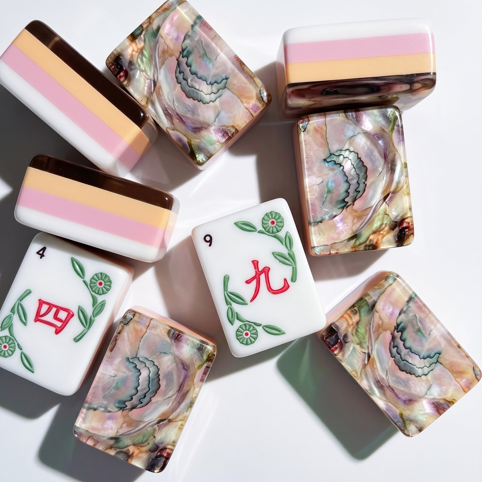 Chrysanthemum Rose Shell Pearlescent Mahjong Tiles - Image 6