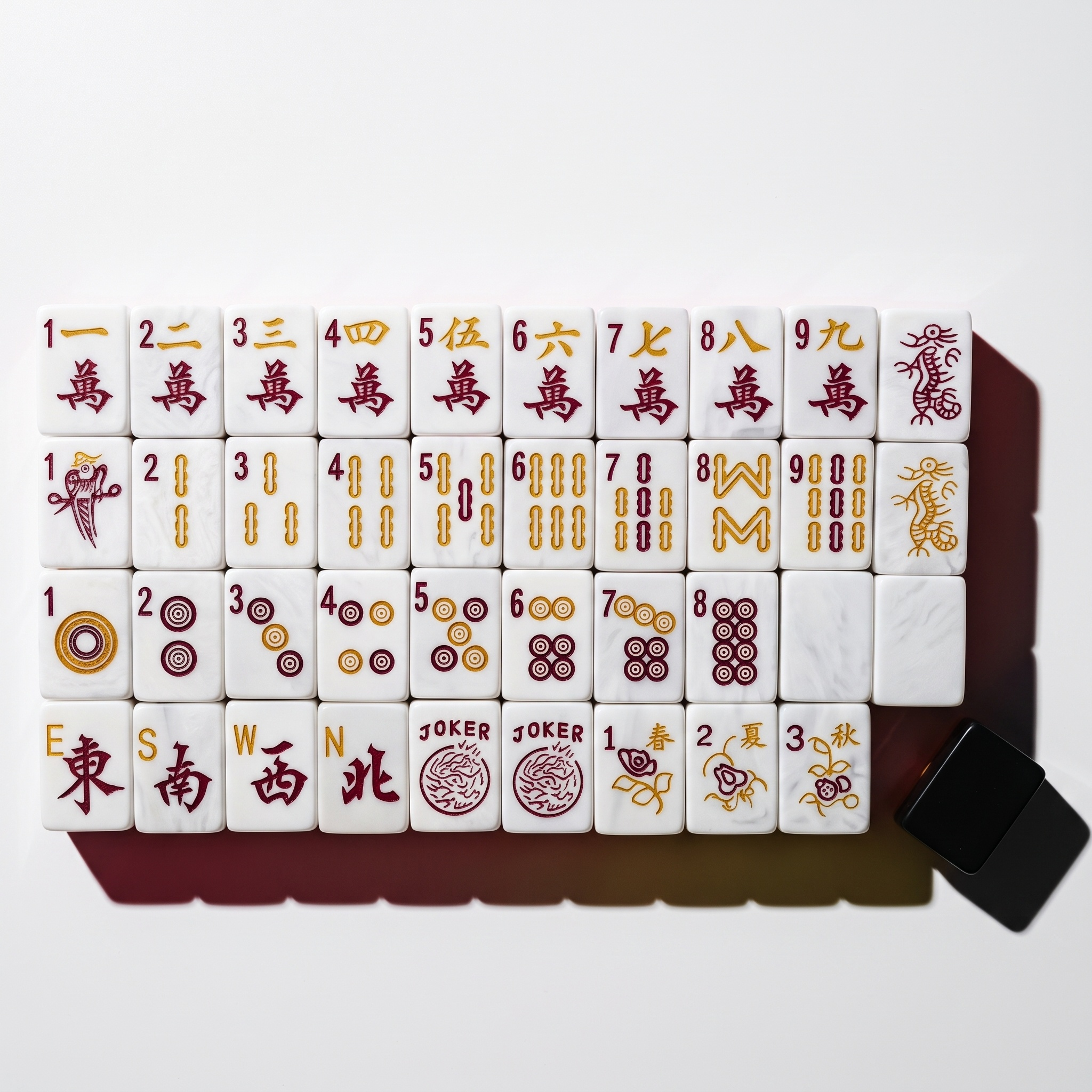 Midnight Dynasty Black Marble Mahjong Tiles - Image 2