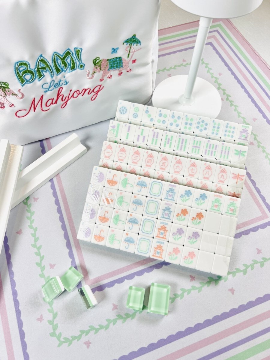 Garden Party Pastel Travel Mahjong Set