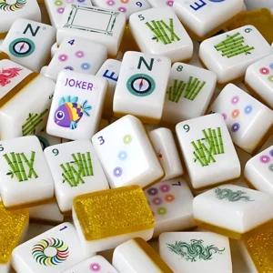 Gilded Sparkle Acrylic Mahjong Tiles – 160-Piece Set