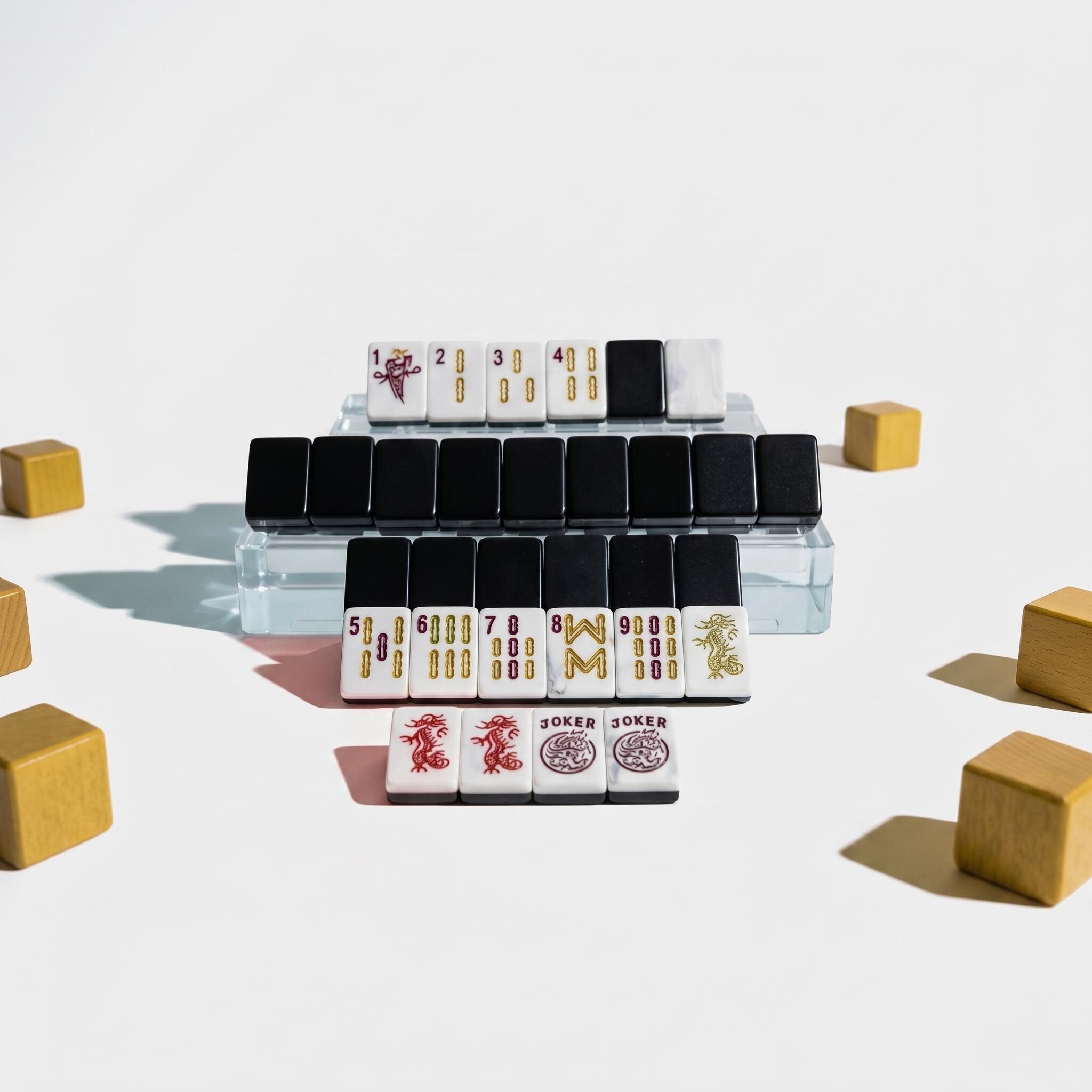 Midnight Dynasty Black Marble Mahjong Tiles - Image 5