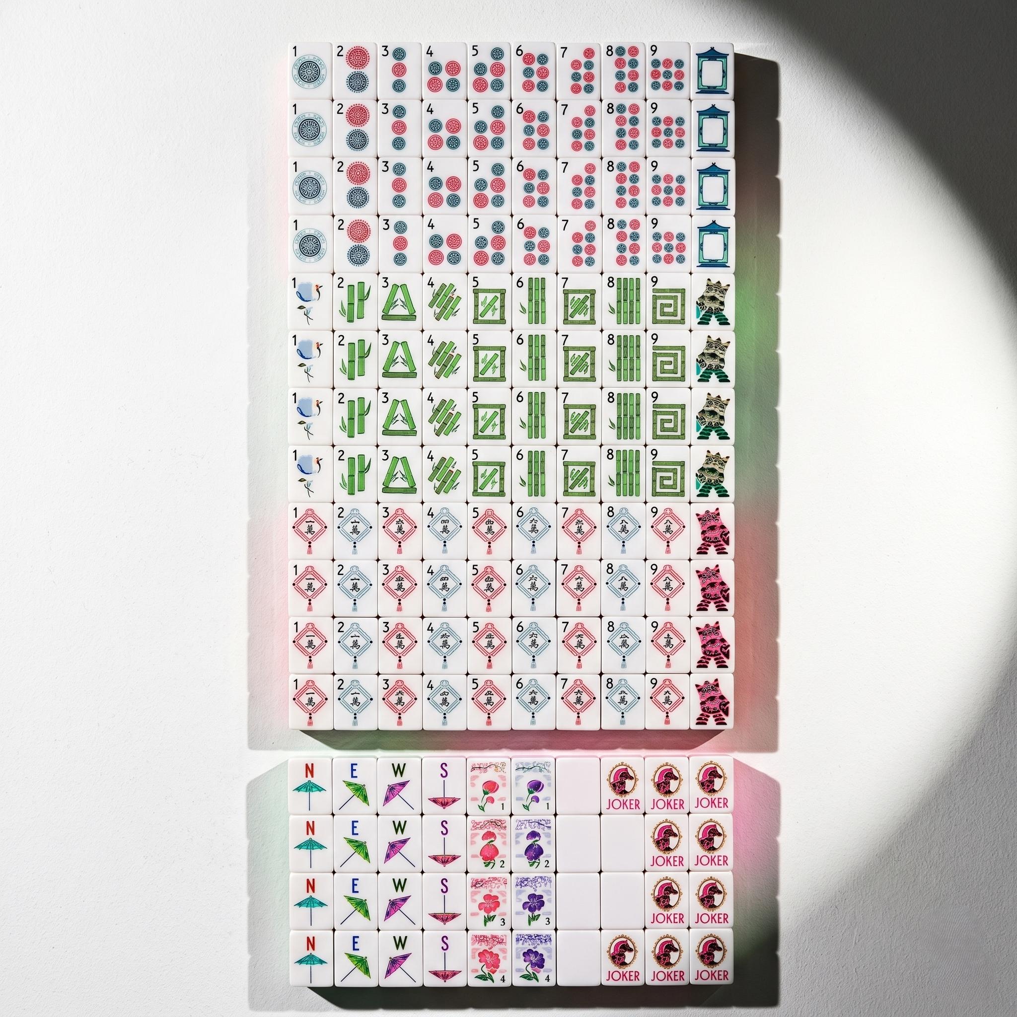 Coral Zebra Lion Kite Mahjong Set — 160 Acrylic Tiles - Image 2