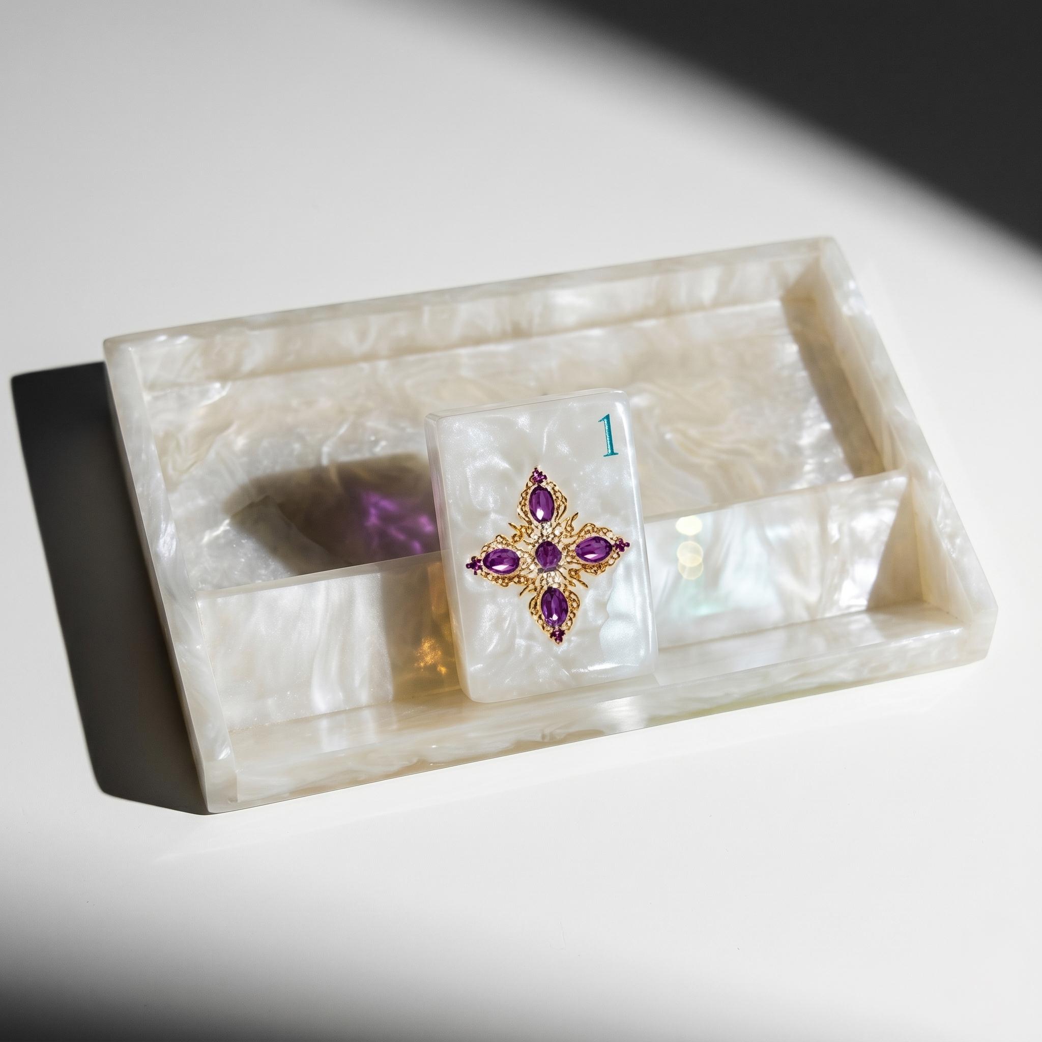 Mother of Pearl Royal Jewel Luxury Mahjong Set — 160 Iridescent Tiles - Image 6