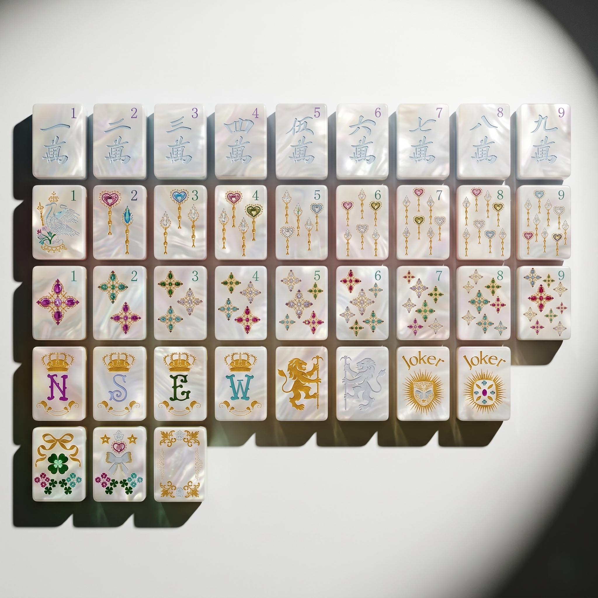Mother of Pearl Royal Jewel Luxury Mahjong Set — 160 Iridescent Tiles - Image 3