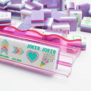 4-Layer Pink Purple Teal Mahjong Set — 160 Colorful Acrylic Tiles