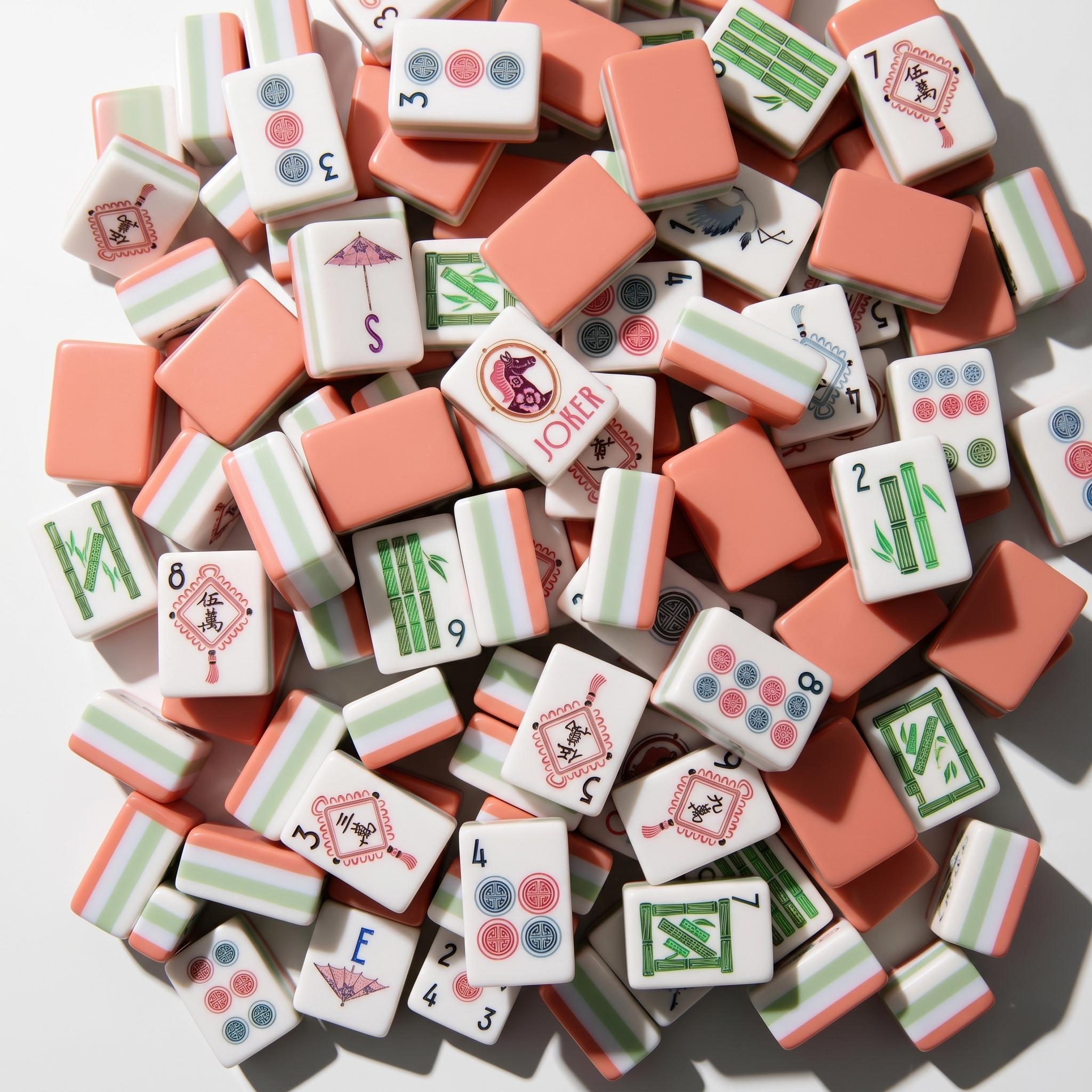 Coral Zebra Lion Kite Mahjong Set — 160 Acrylic Tiles - Image 4