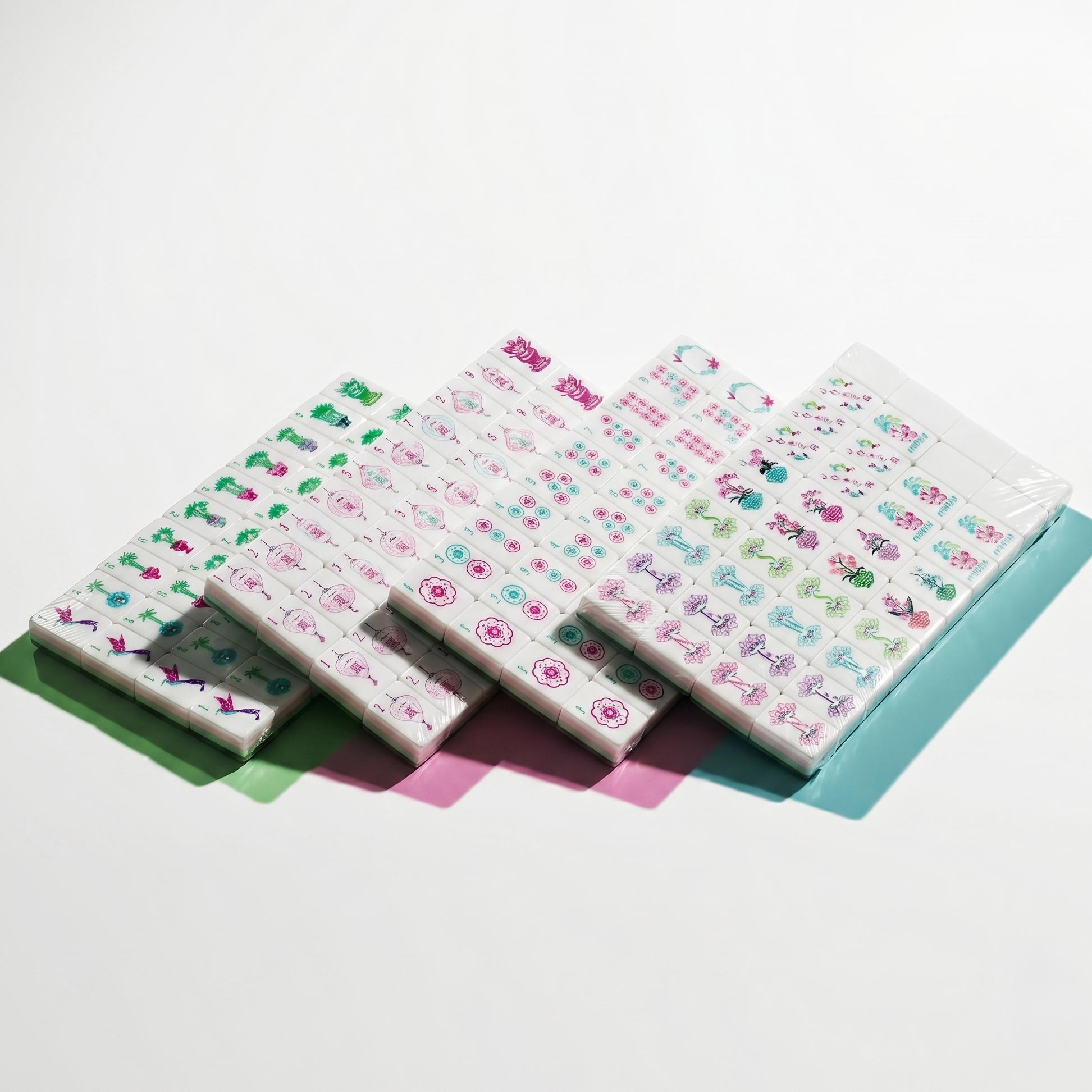 Emerald Gem Chinoiserie Mahjong Set — 160 Crystal-Back Tiles - Image 2