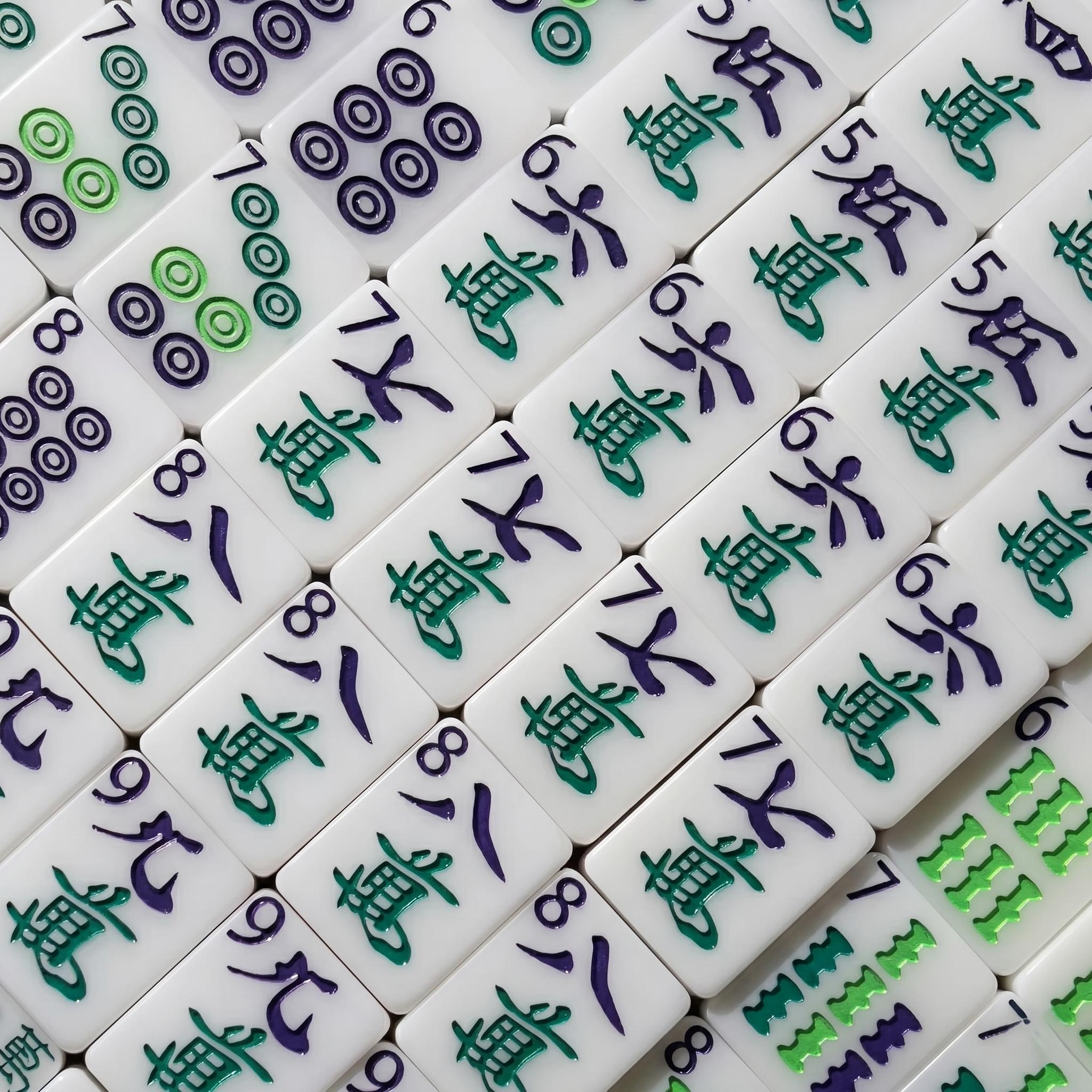 Jade Green Marble Lucite Mahjong Set — 160 Translucent Swirl Tiles - Image 6