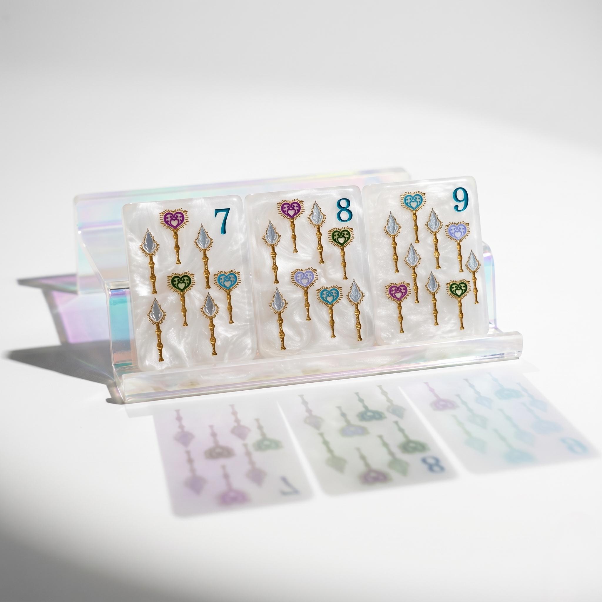 Mother of Pearl Royal Jewel Luxury Mahjong Set — 160 Iridescent Tiles - Image 4