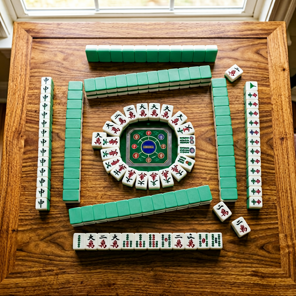 Sorted matched tiles next to scattered random tiles, showing balance of skill and chance