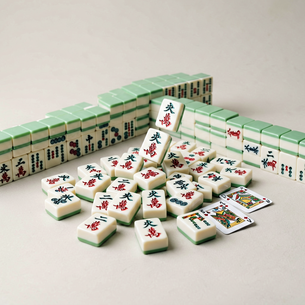 Random American mahjong tiles drawn from the wall, suggesting chance