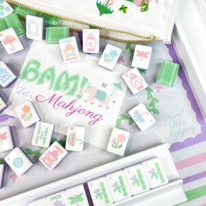 Garden Party Blooms Mahjong Tile Set with Mat