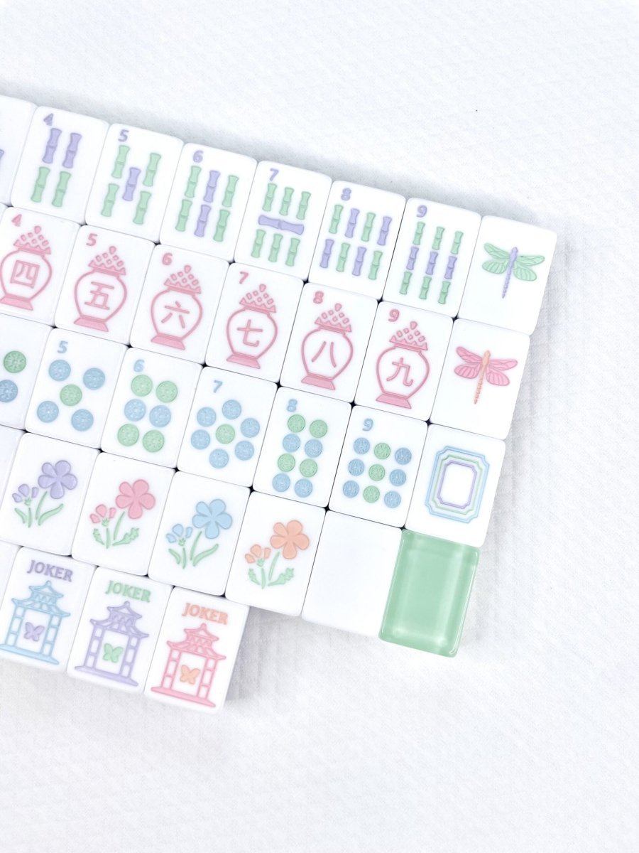 Garden Party Blooms Mahjong Tile Set with Mat - Image 2