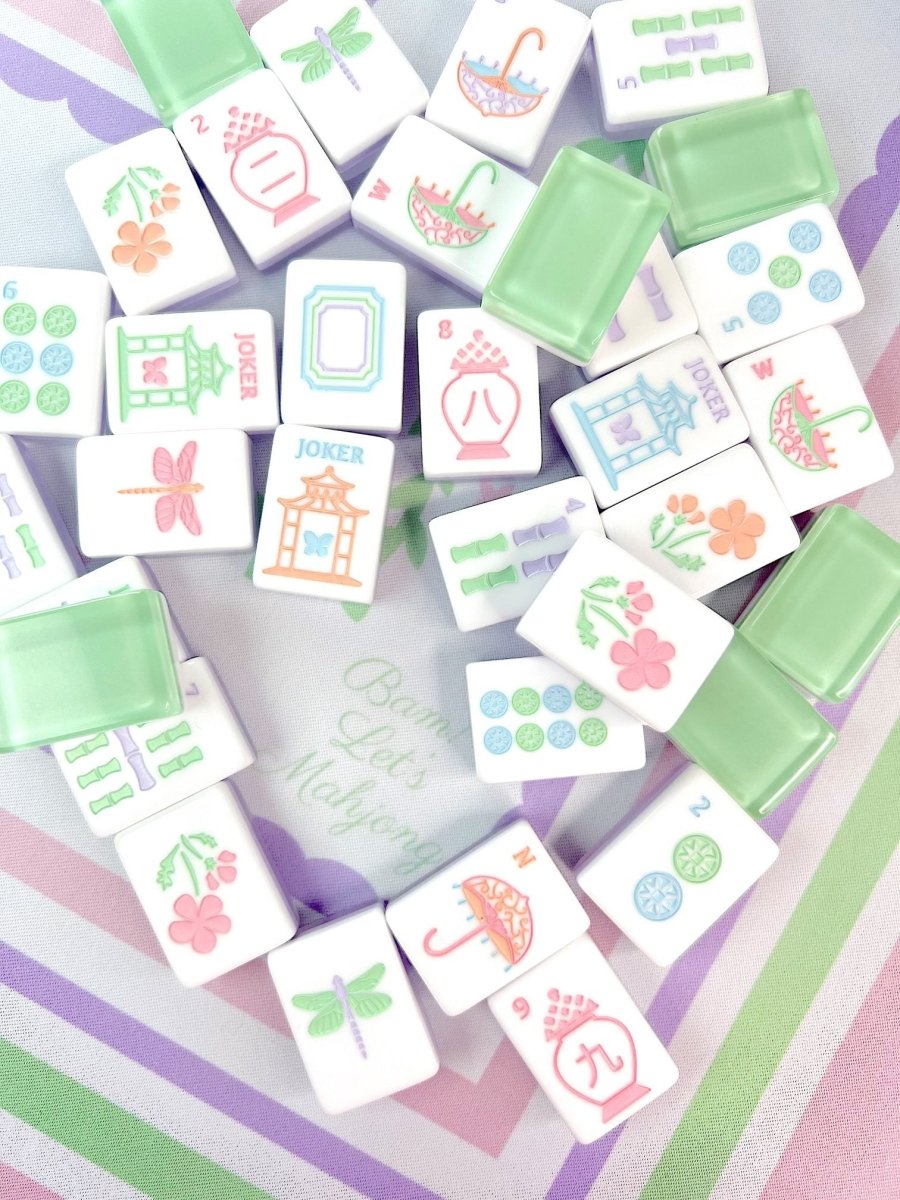 Garden Party Blooms Mahjong Tile Set with Mat - Image 5