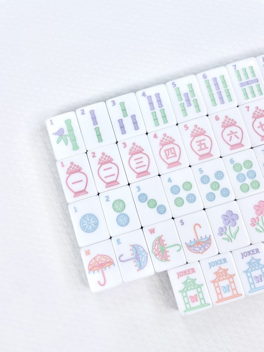 Garden Party Blooms Mahjong Tile Set with Mat - Image 3