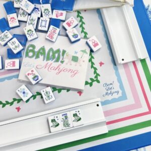 Grandmillennial Chic Mahjong Tile Set with Mat
