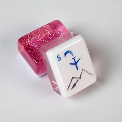 Rosé Glitter Acrylic Mahjong Tiles – 160-Piece Set - Image 2