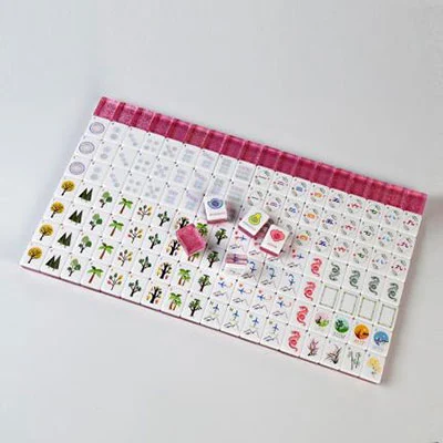 Rosé Glitter Acrylic Mahjong Tiles – 160-Piece Set - Image 5