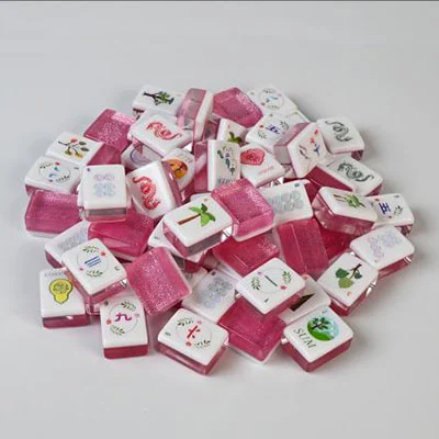 Rosé Glitter Acrylic Mahjong Tiles – 160-Piece Set - Image 6