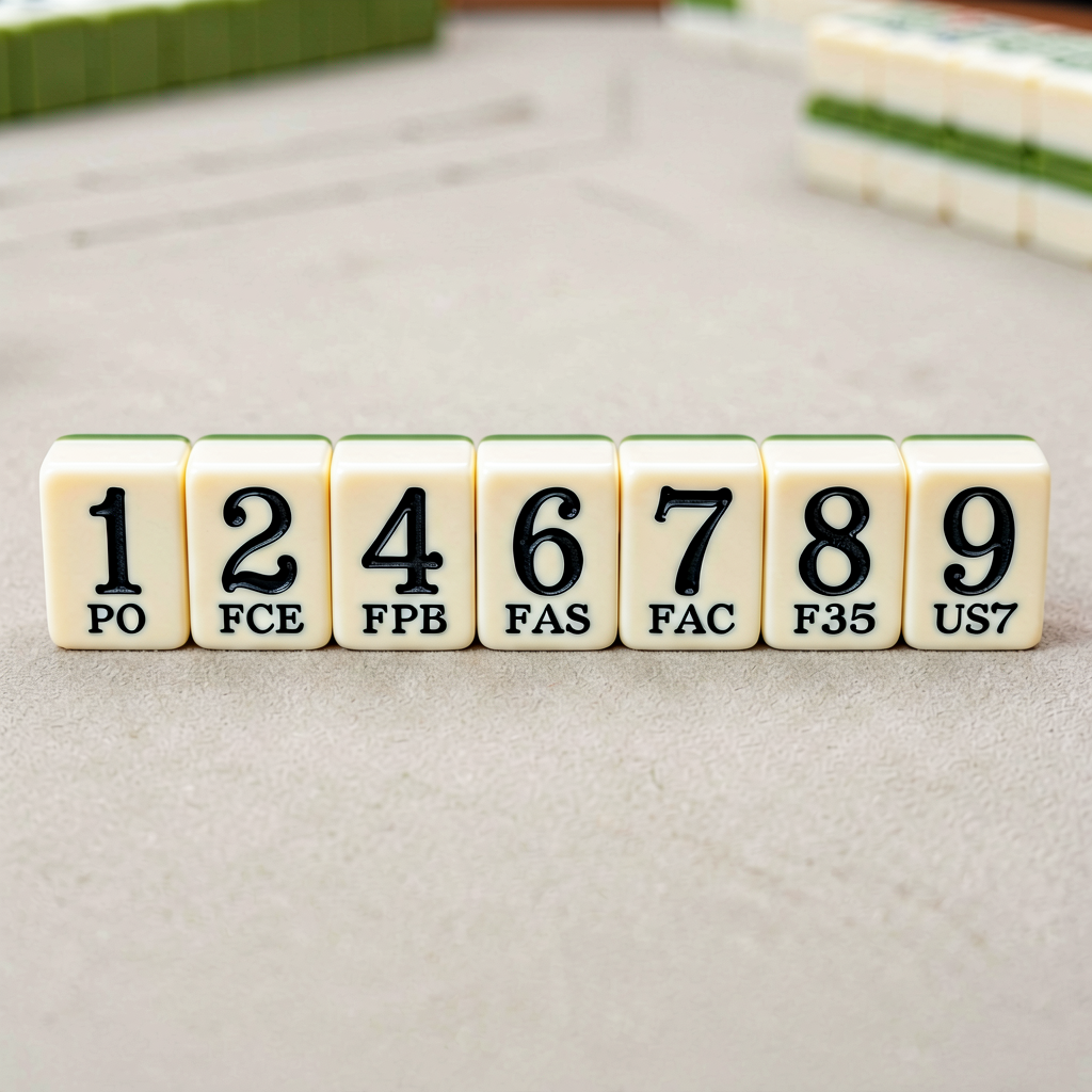 American mahjong numbered suit tiles with Arabic numerals and letter codes