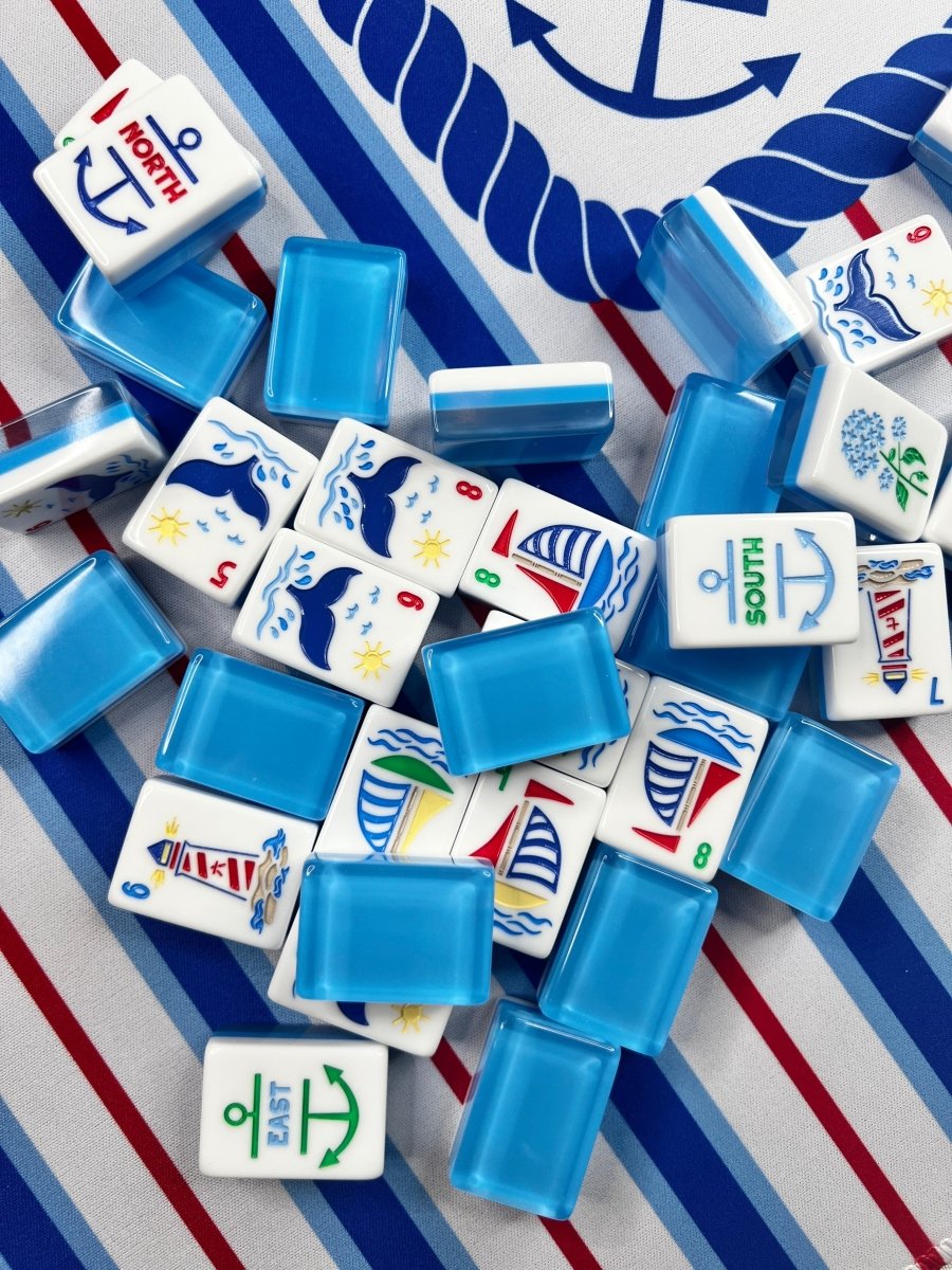 Nantucket Coast Mahjong Tile Set with Mat & Shufflers - Image 13