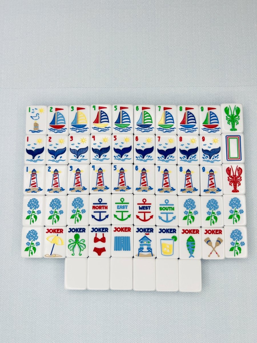 Nantucket Coast Mahjong Tile Set with Mat & Shufflers - Image 5