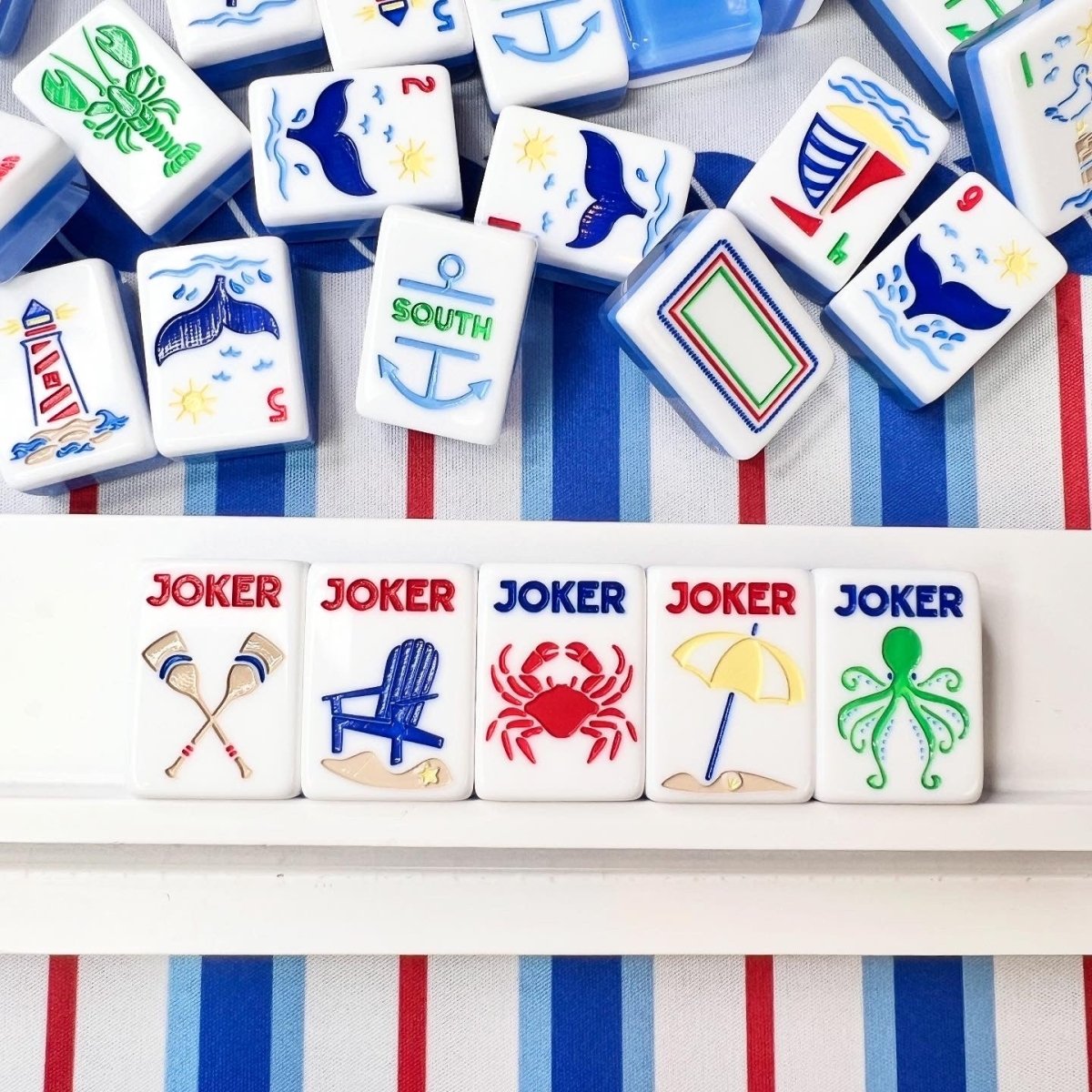 Nantucket Coast Mahjong Tile Set with Mat & Shufflers - Image 3