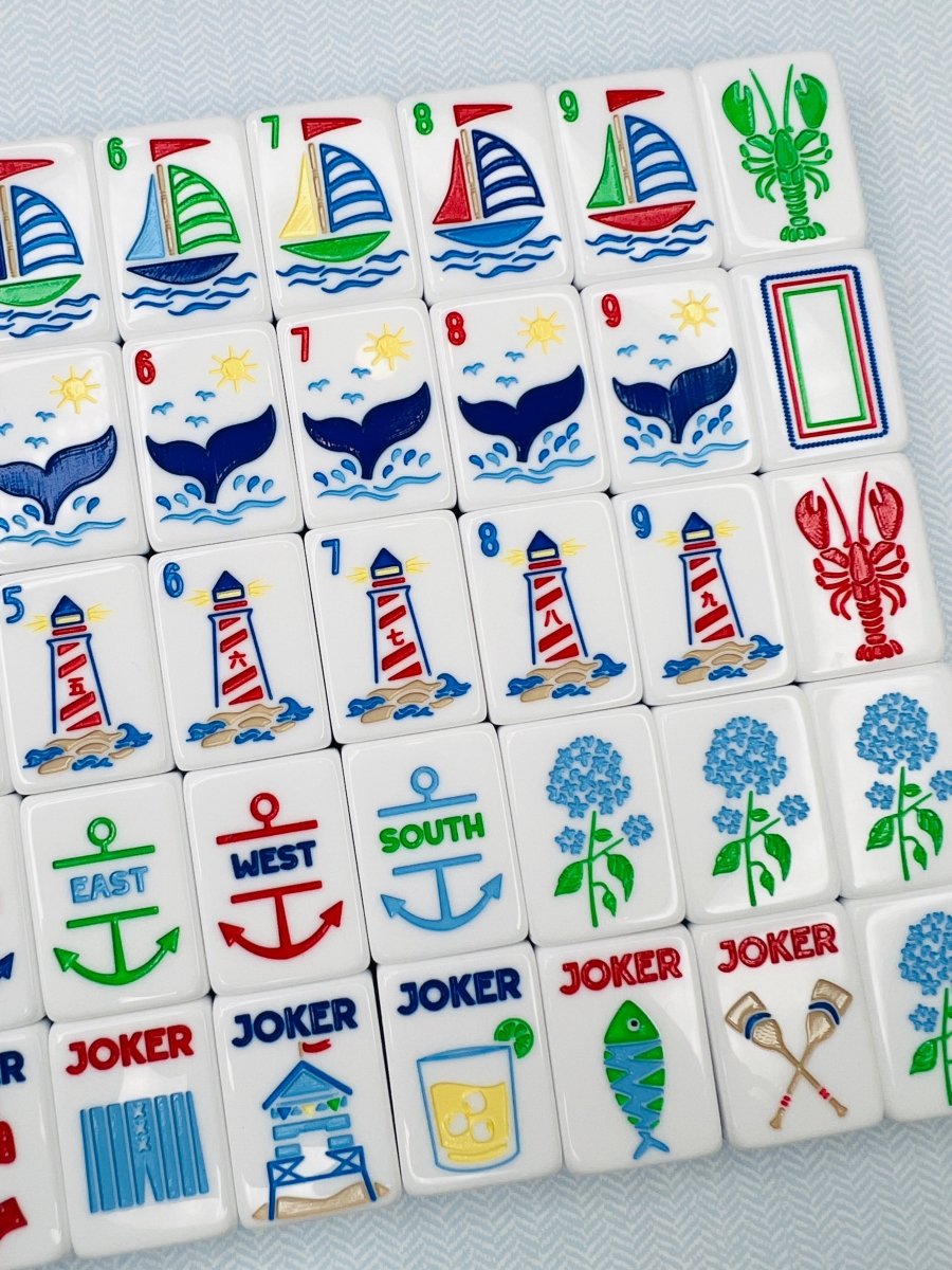 Nantucket Coast Mahjong Tile Set with Mat & Shufflers - Image 6