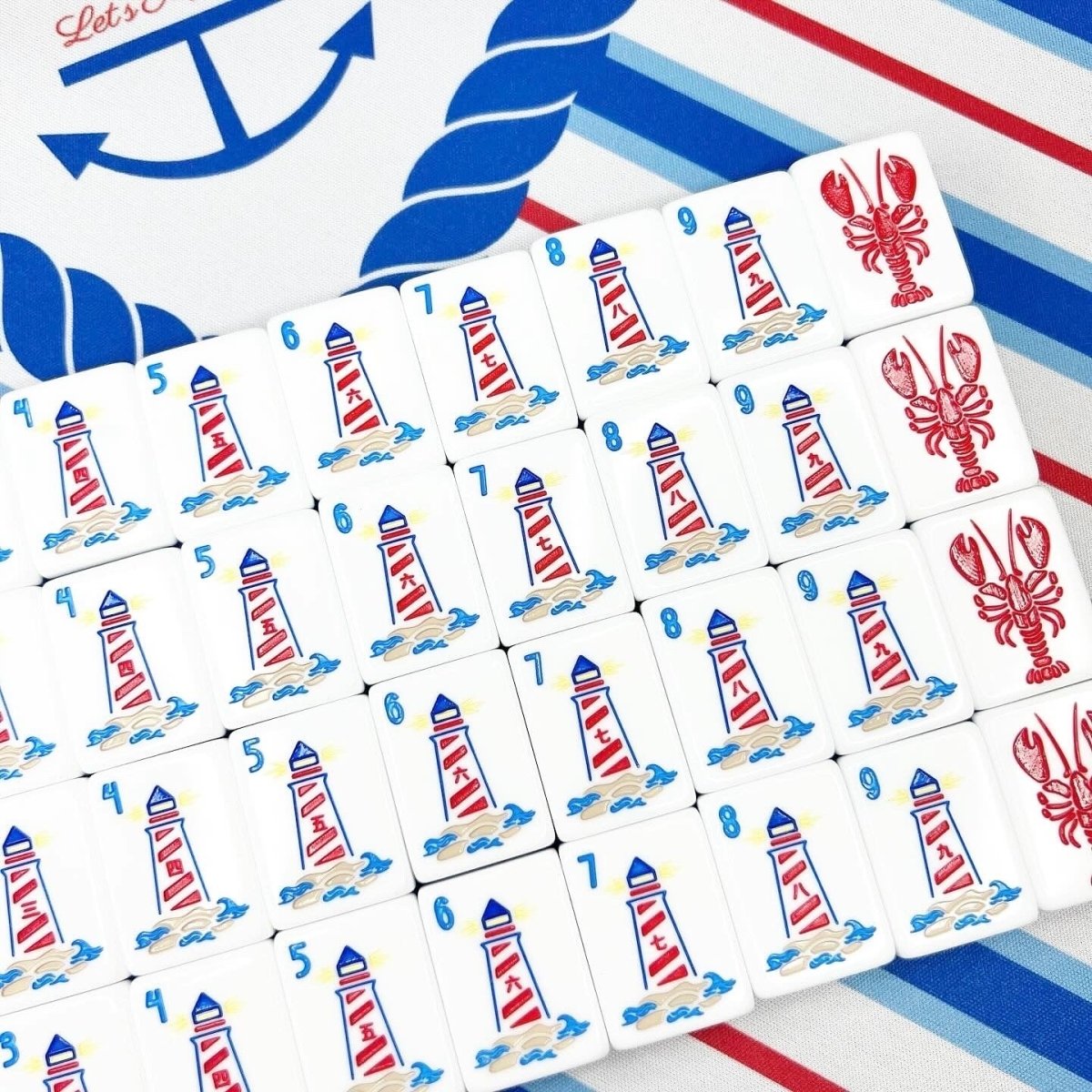 Nantucket Coast Mahjong Tile Set with Mat & Shufflers - Image 9