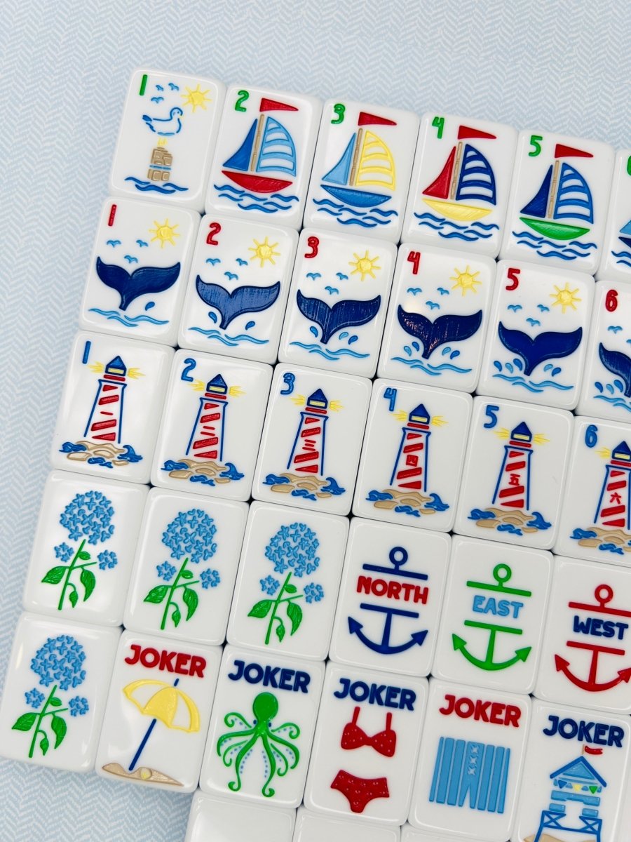 Nantucket Coast Mahjong Tile Set with Mat & Shufflers - Image 4