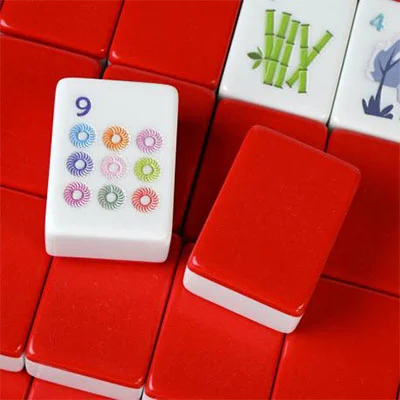 Crimson Melamine Mahjong Tile Collection – 160 Pieces - Image 3