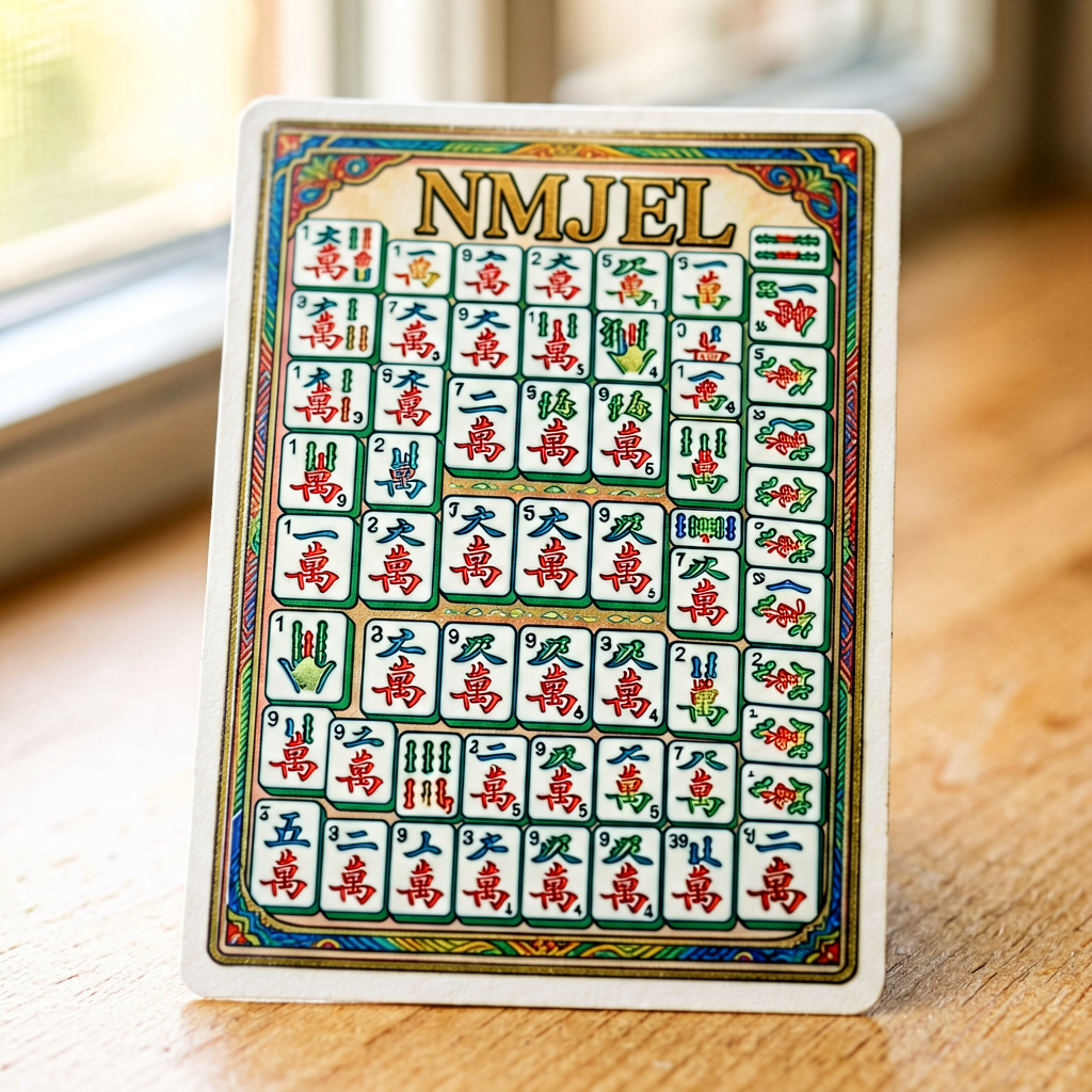 Close-up of the NMJL annual mahjong card showing hand patterns