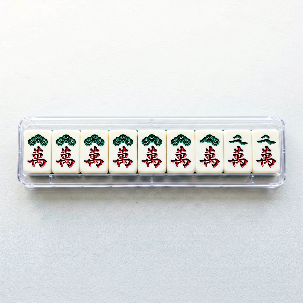American mahjong tiles arranged to match a card pattern
