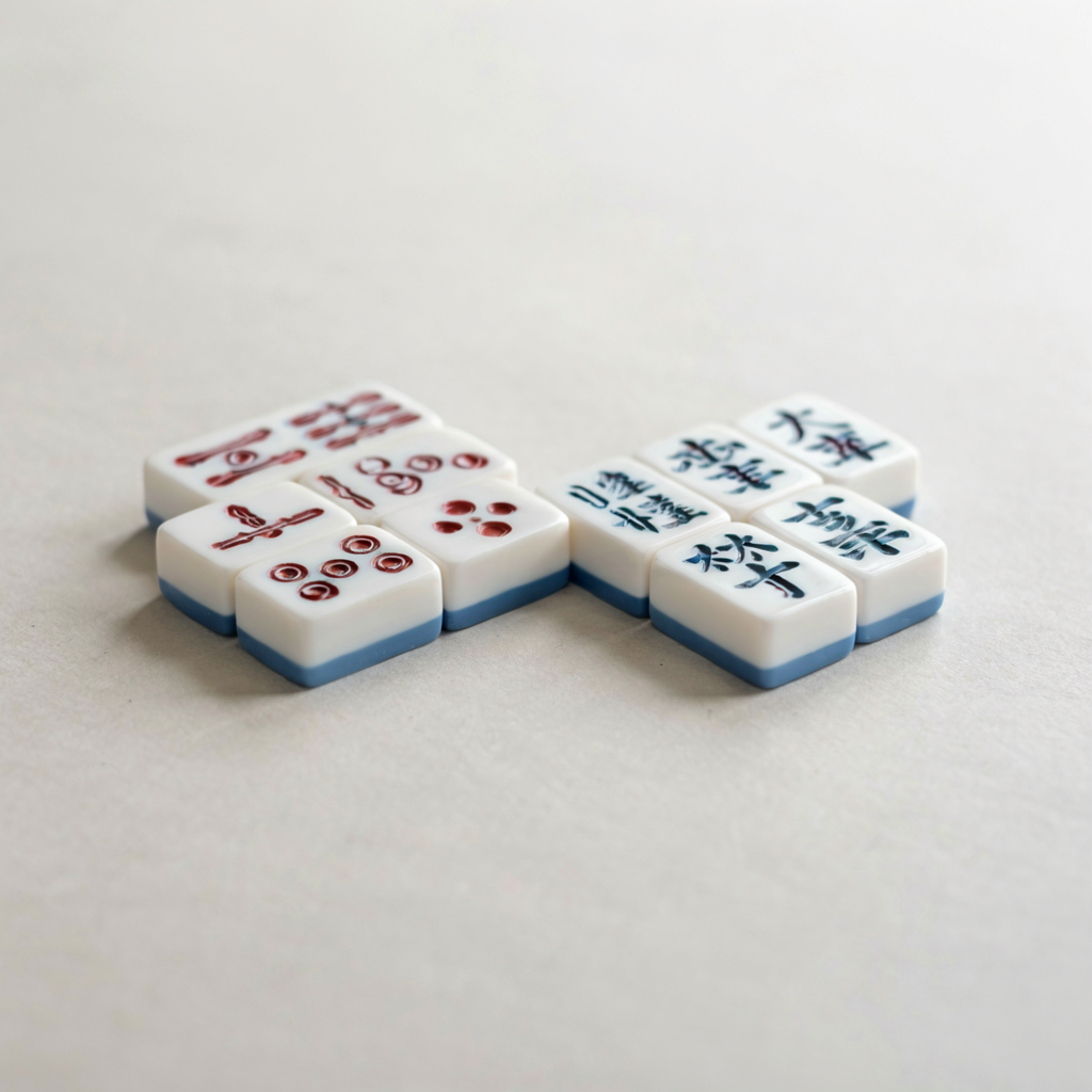 A few American mahjong tiles sorted into two simple groups
